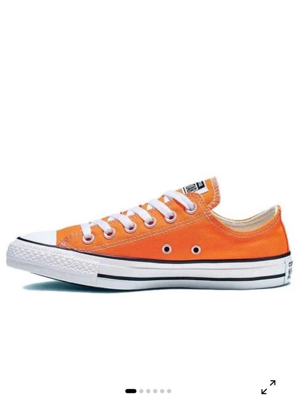 Converse Low Top Canvas Sneakers in Orange and White